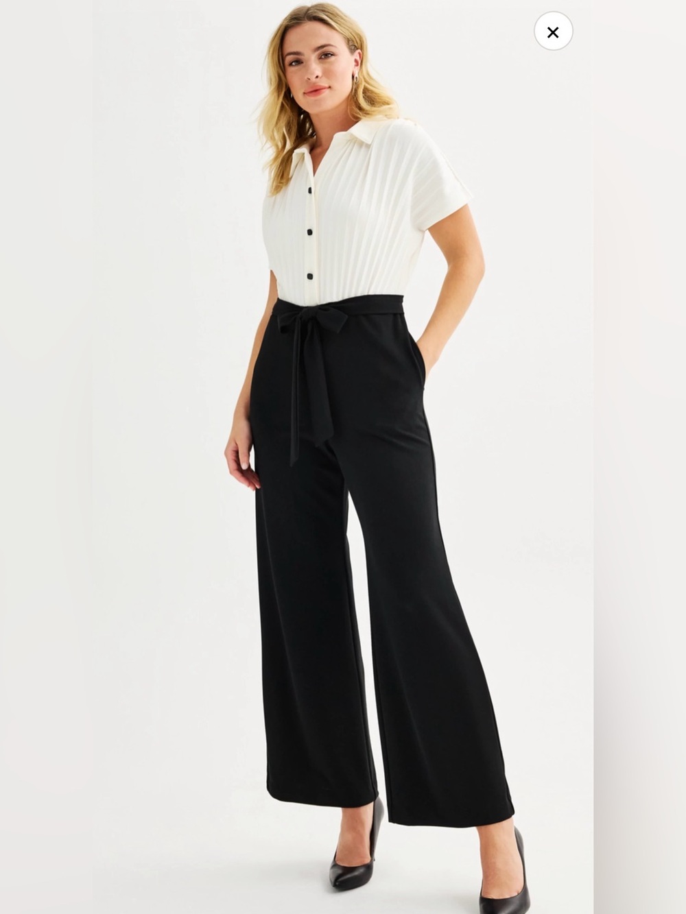 Maison Tara Pleated Top Flowy Jumpsuit